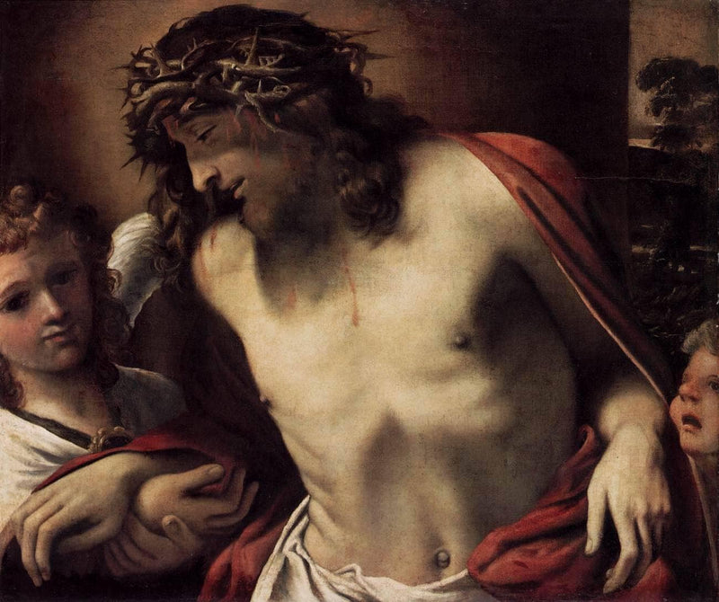 Christ Wearing the Crown of Thorns, Supported by Angels by Annibale Carracci — Oil Painting Reproduction