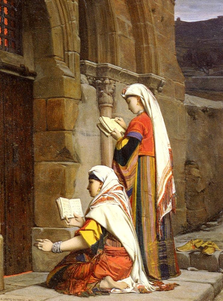 Christian Women at the Tomb of the Virgin, Jerusalem by Jean Lecomte du Nouÿ — Oil Painting Reproduction