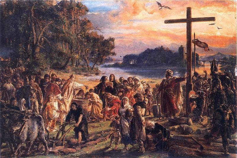 Christianization of Poland A D 965 by Jan Matejko — Oil Painting Reproduction