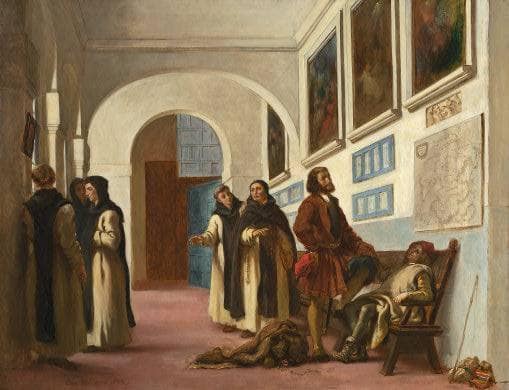 Christopher Columbus and His Son at La Rábida by Eugene Delacroix — Oil Painting Reproduction
