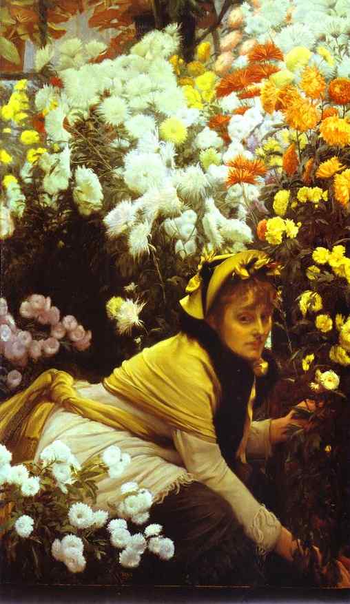 Chrysanthemums by James Tissot — Oil Painting Reproduction