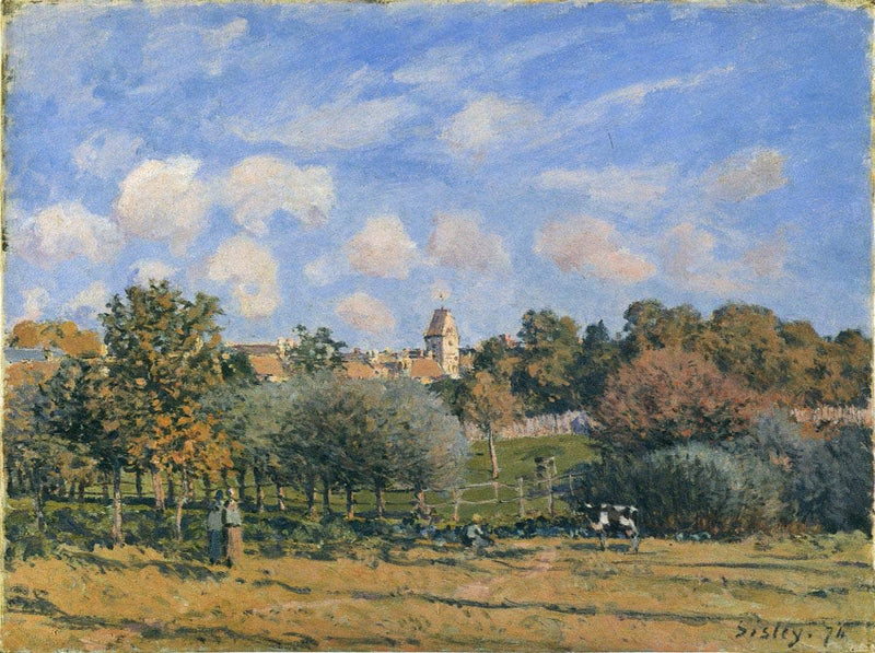 Church at Noisy Le Roi in Autumn by Alfred Sisley — Oil Painting Reproduction