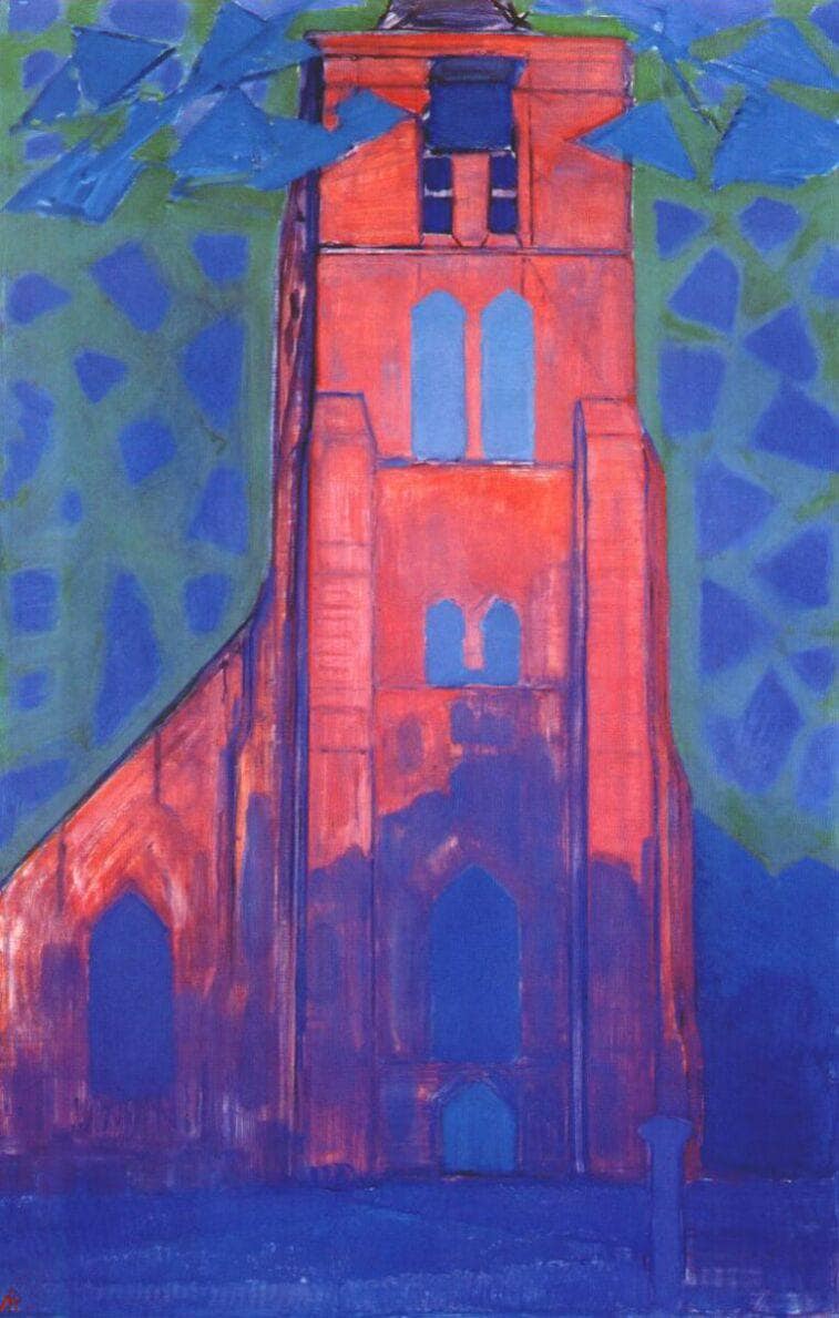 Church tower at Domburg by Piet Mondrian — Oil Painting Reproduction