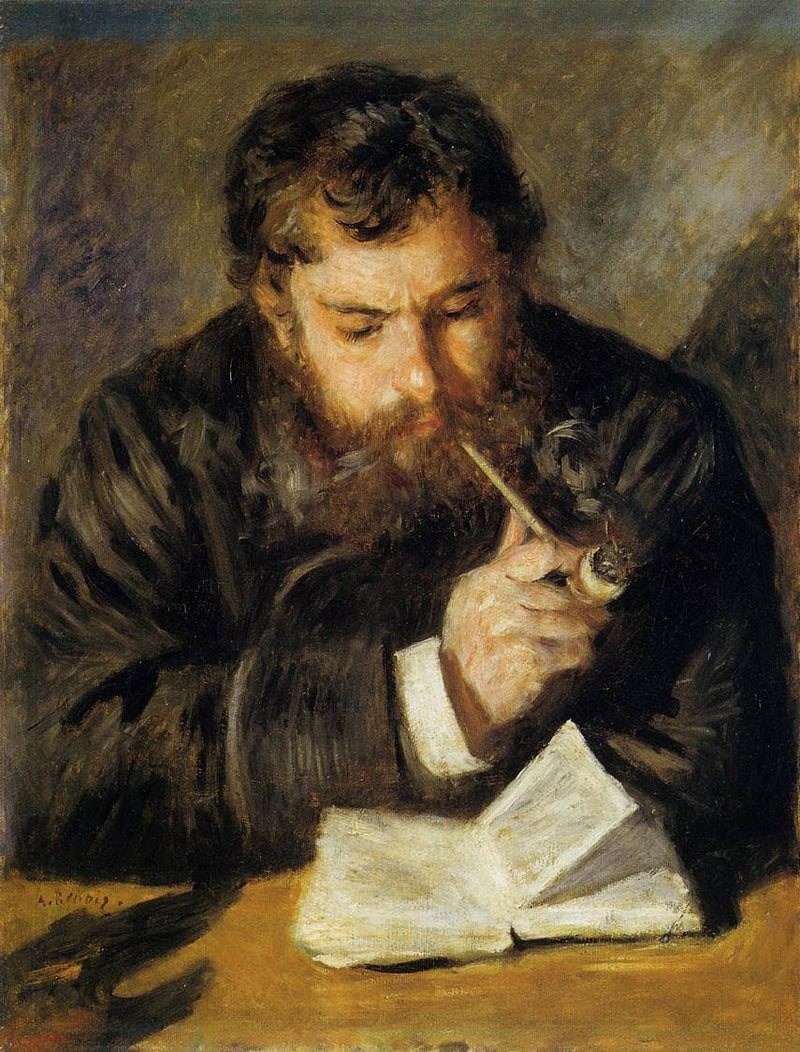 Claude Monet (The Reader) by Pierre-Auguste Renoir — Oil Painting Reproduction