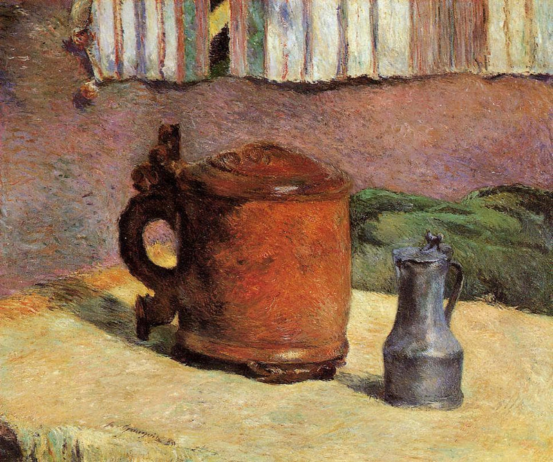Clay jug and irin mug by Paul Gauguin — Oil Painting Reproduction