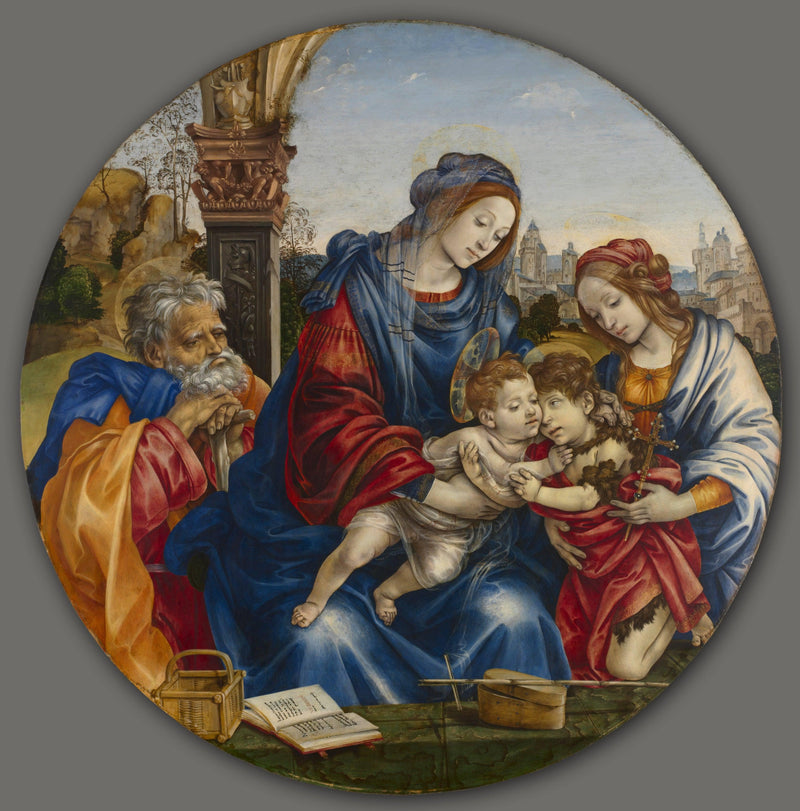 The Holy Family with Saint John the Baptist and Saint Margaret by Filippino Lippi — Oil Painting Reproduction