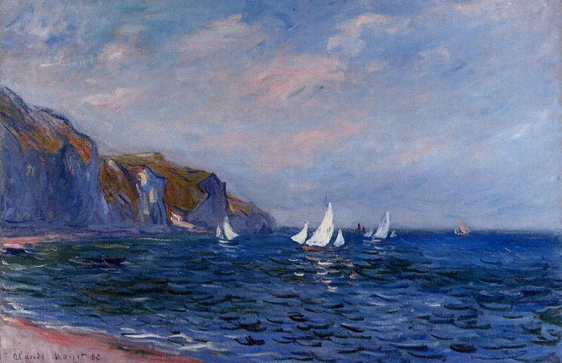 Cliffs and Sailboats at Pourville by Claude Monet — Oil Painting Reproduction