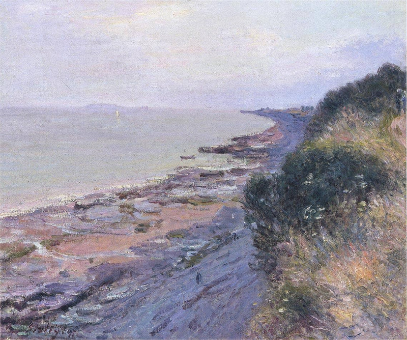 Cliffs at Penarth, Evening, Low Tide by Alfred Sisley — Oil Painting Reproduction