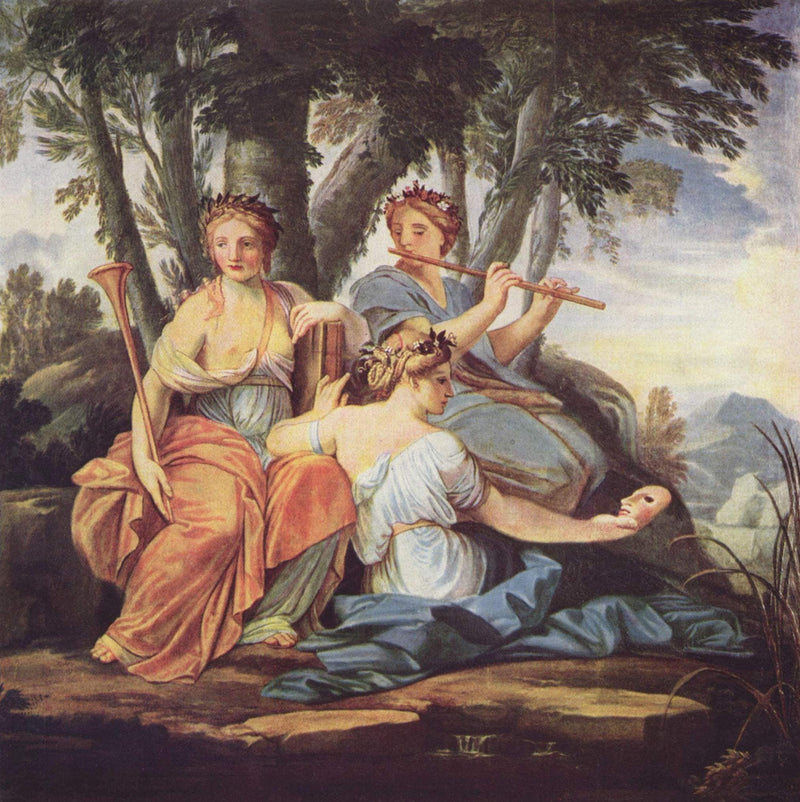 Clio, Euterpe and Thalia by Eustache Le Sueur — Oil Painting Reproduction