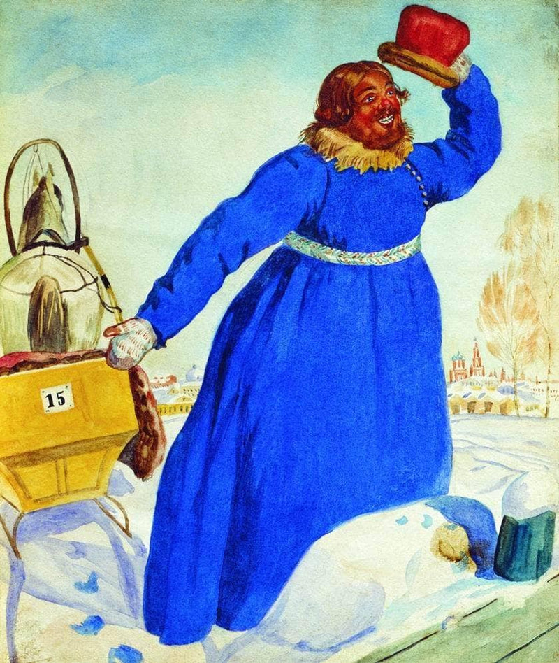 Coachman by Boris Kustodiev — Oil Painting Reproduction