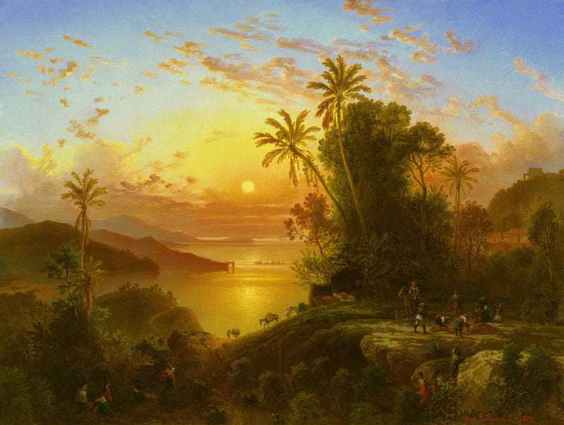 Coast of La Guaira at Sunset by Ferdinand Bellermann — Oil Painting Reproduction