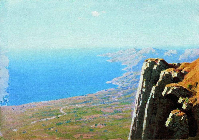 Coast of the sea with a rock by Arkhyp Kuindzhi — Oil Painting Reproduction