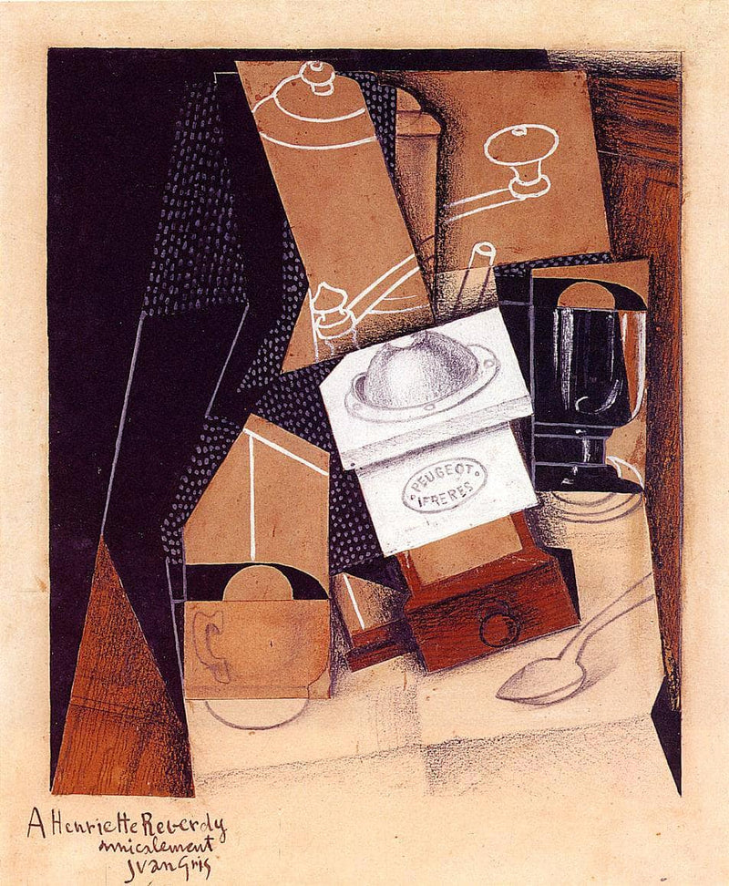 Coffee Grinder, Cup and Glass on a Table by Juan Gris — Oil Painting Reproduction