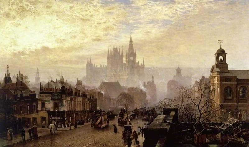 From Pentonville Road Looking West, London, Evening by John O'Connor — Oil Painting Reproduction