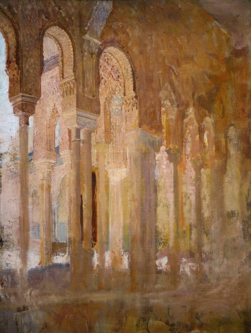 Colonnade Du Patio Des Lions De L'alhambra by Henri Regnault — Oil Painting Reproduction