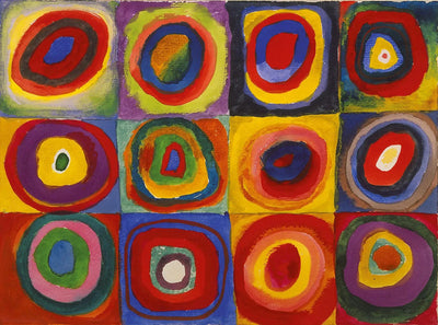Color Study. Squares with Concentric Circles in kitchen