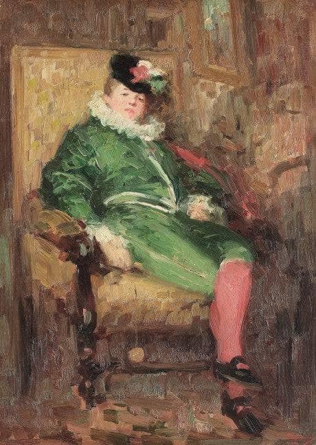 Columbine in Green by Nicolae Grigorescu — Oil Painting Reproduction