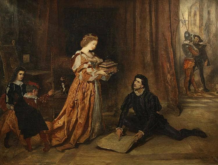 Columbus and Isabella by Anton Romako — Oil Painting Reproduction