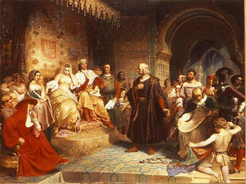 Columbus Before the Queen by Emanuel Leutze — Oil Painting Reproduction