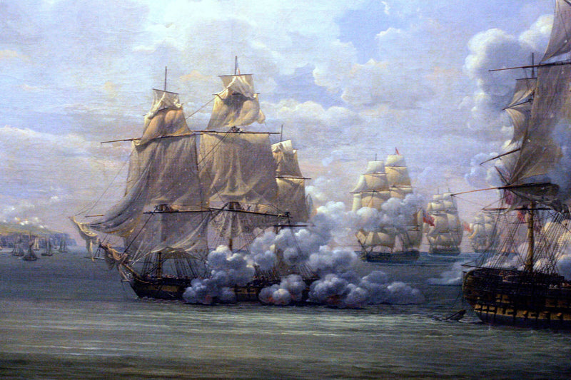 Combat De La Poursuivante Contre L'hercule, 1803 ("fight of the Pou by Louis-Philippe Crépin — Oil Painting Reproduction
