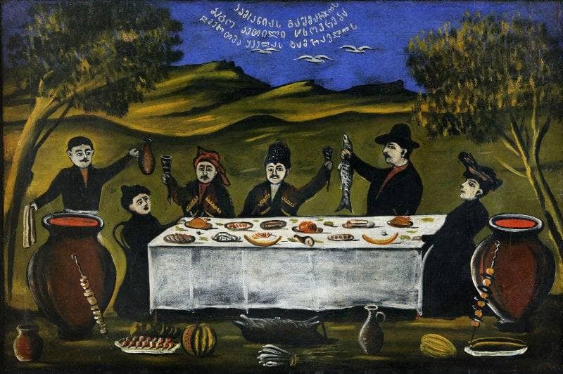 Company Bego by Niko Pirosmani — Oil Painting Reproduction