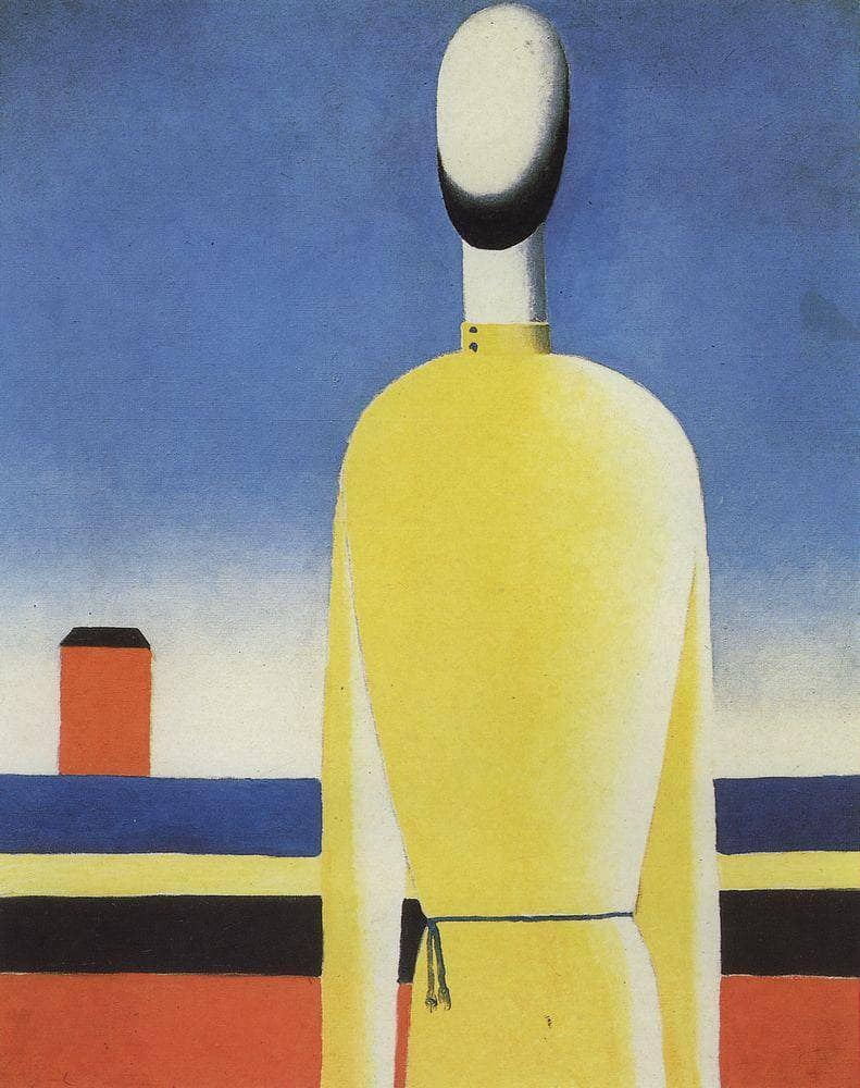 Complex Presentiment: Half-Figure in a Yellow Shirt by Kazimir Malevich — Oil Painting Reproduction