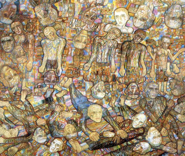 Composition (A Raid) by Pavel Filonov — Oil Painting Reproduction