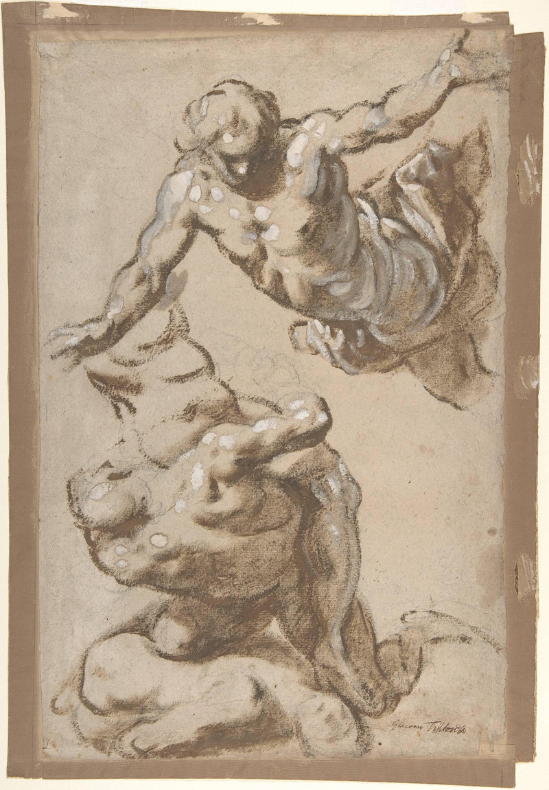 Composition Sketches for Groupings of Figures on Clouds by Palma il Giovane — Oil Painting Reproduction