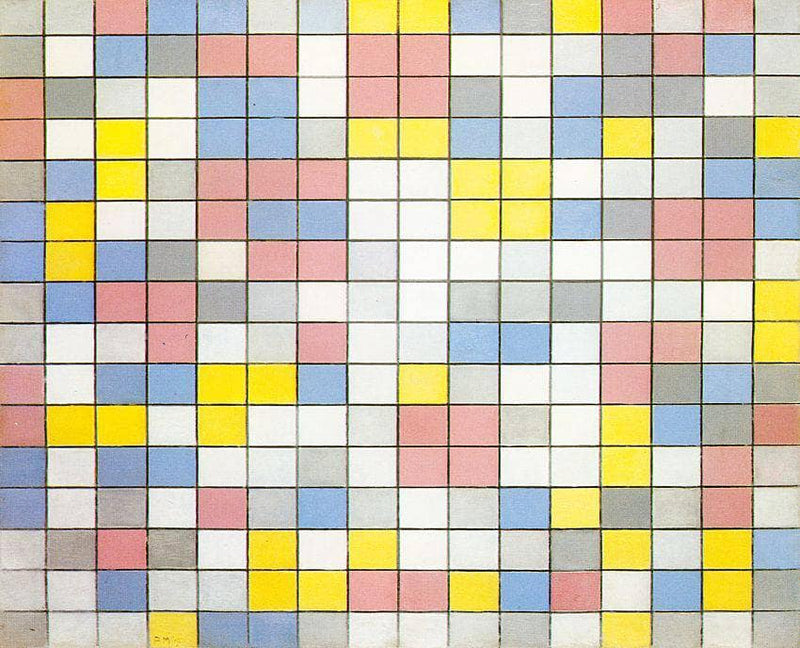 Composition with Grid IX by Piet Mondrian — Oil Painting Reproduction