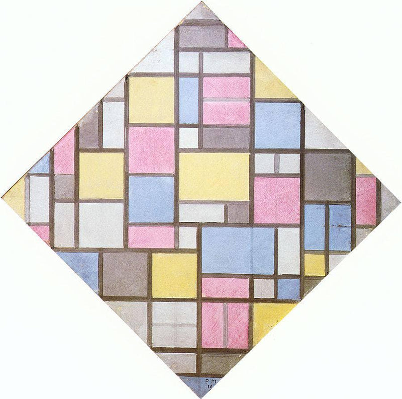 Composition with Grid VII by Piet Mondrian — Oil Painting Reproduction
