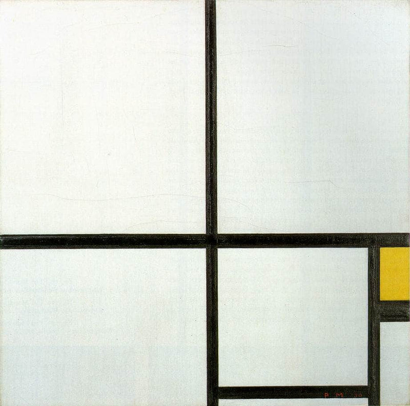 Composition with yellow patch by Piet Mondrian — Oil Painting Reproduction