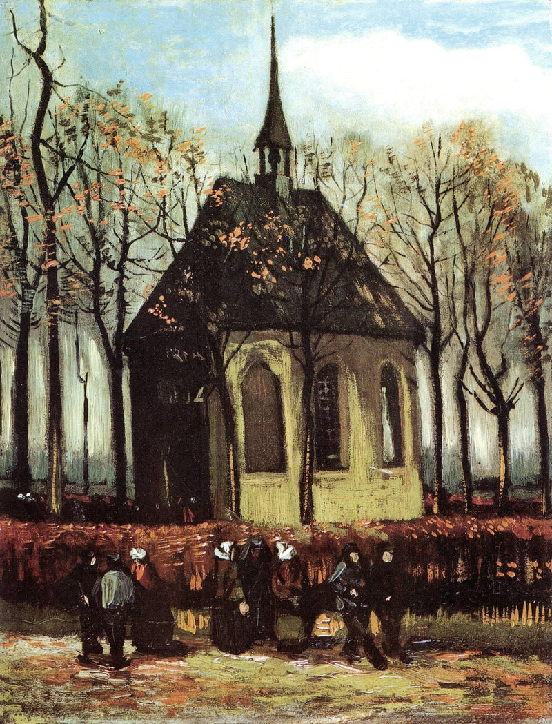 Congregation Leaving the Reformed Church in Nuenen by Vincent van Gogh — Oil Painting Reproduction