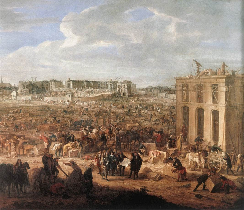 Construction of the Château De Versailles by Adam van der Meulen — Oil Painting Reproduction