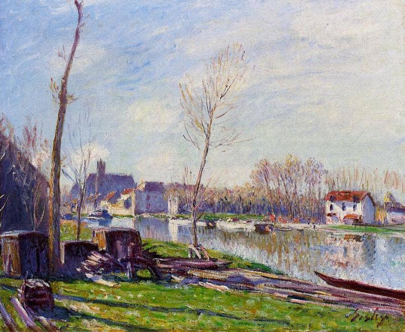 Construction Site at Matrat, Moret sur Loing by Alfred Sisley — Oil Painting Reproduction