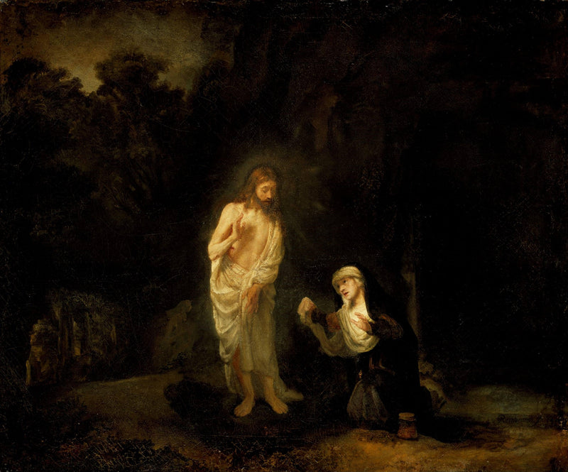 Christ Appearing to Mary Magdalene, âNoli me tangereâ by Rembrandt — Oil Painting Reproduction