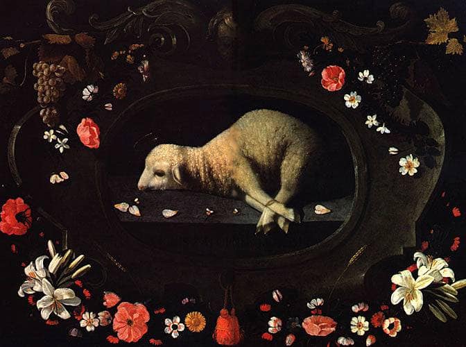 Cordeiro Pascal by Josefa de Obidos — Oil Painting Reproduction