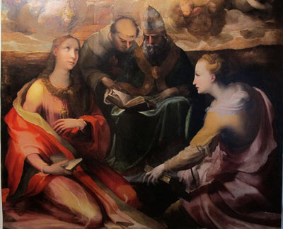 Coronation of Mary (detail) in home office