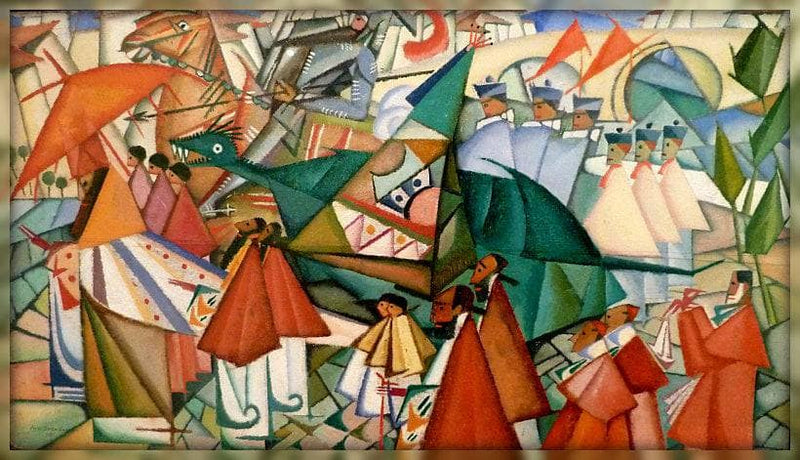 Corpus Christi procession by Amadeo de Souza-Cardoso — Oil Painting Reproduction