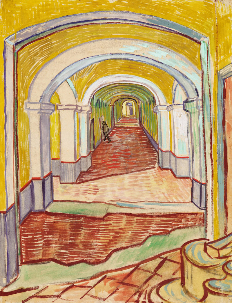 Corridor in the asylum by Vincent van Gogh — Oil Painting Reproduction