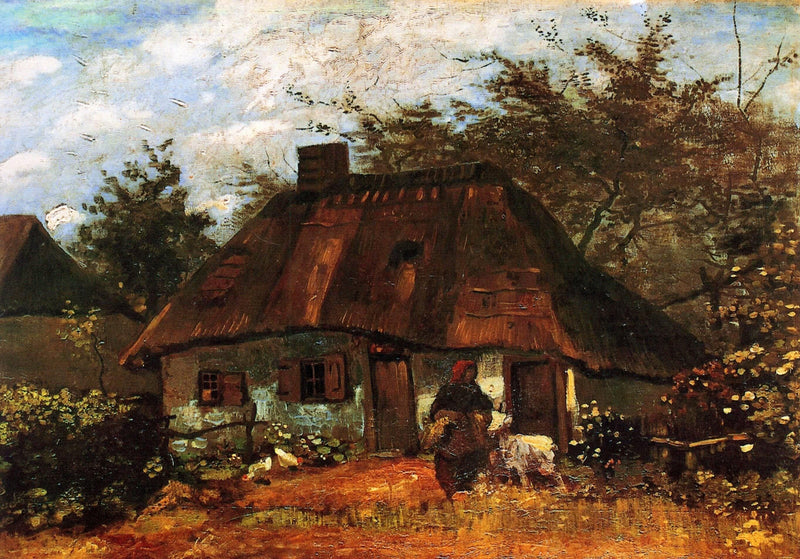 Cottage and Woman with Goat by Vincent van Gogh — Oil Painting Reproduction