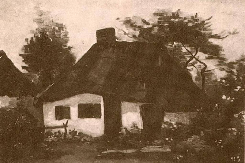 Cottage with Trees by Vincent van Gogh — Oil Painting Reproduction