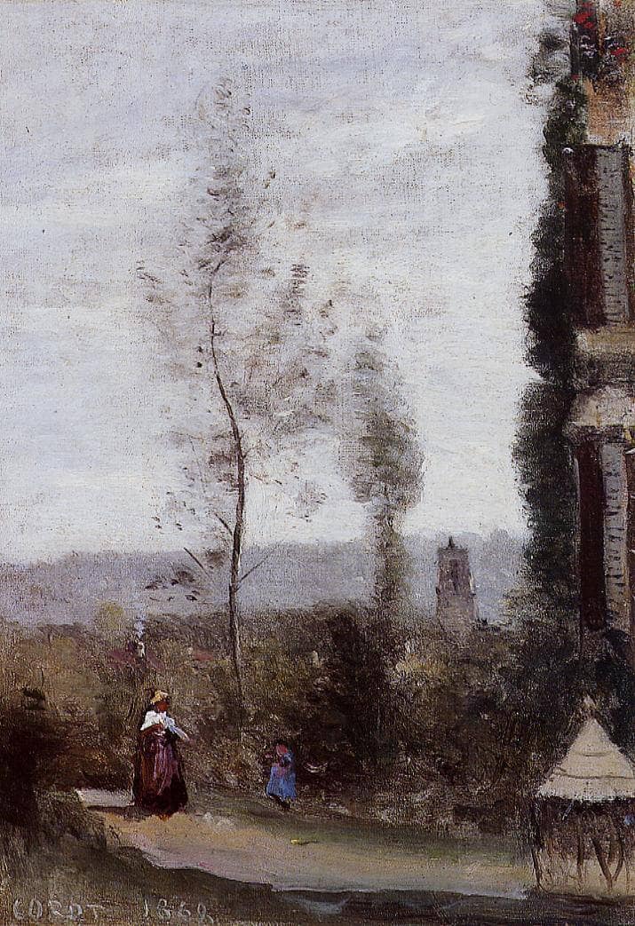 Coulommiers, The Garden of M. Preschez by Camille Corot — Oil Painting Reproduction
