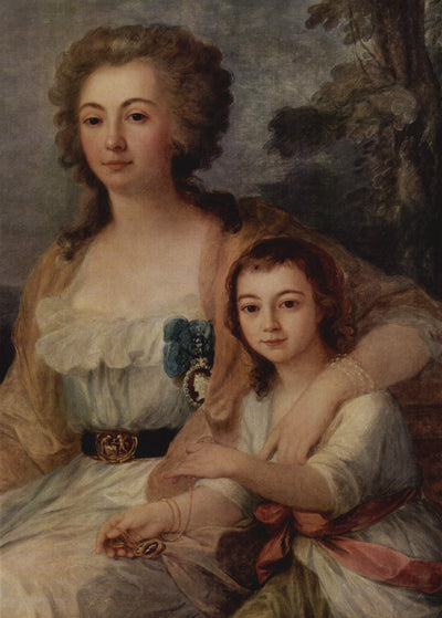 Countess Anna Protassowa with niece in living room