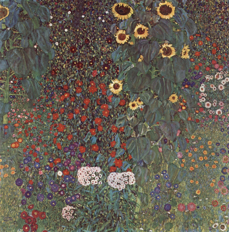 Country Garden with Sunflowers by Gustav Klimt — Oil Painting Reproduction
