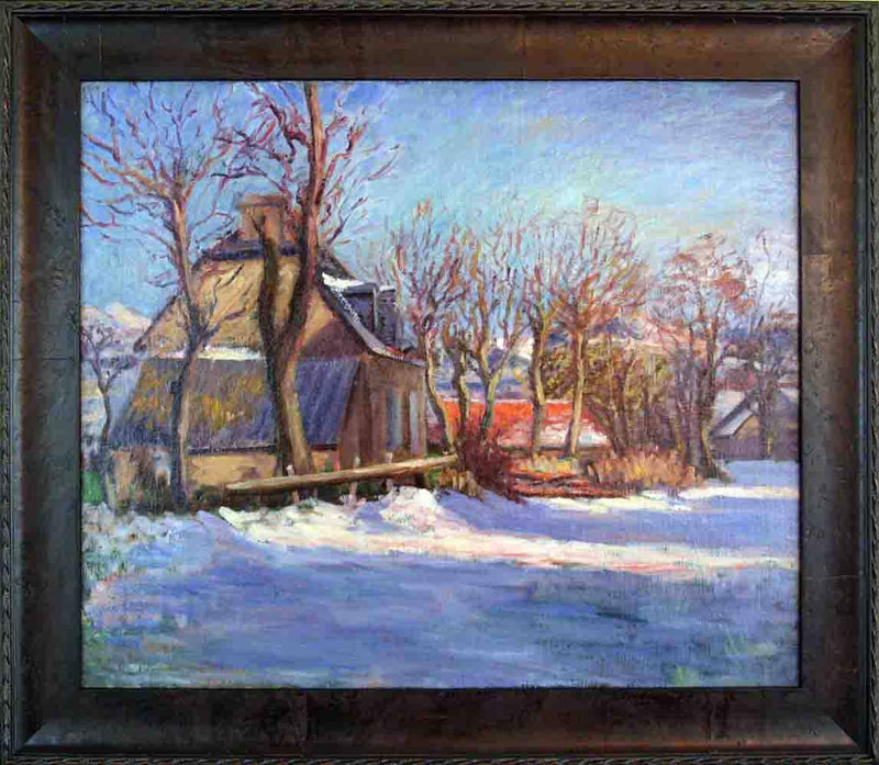Country House at Winter Sunrise by Jacob MÄ
cznik — Oil Painting Reproduction