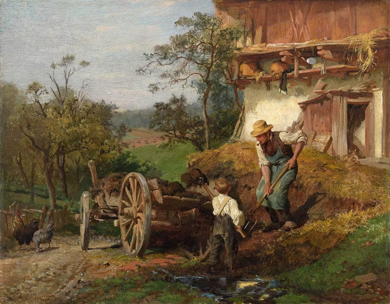 Country life by Felix Schlesinger — Oil Painting Reproduction