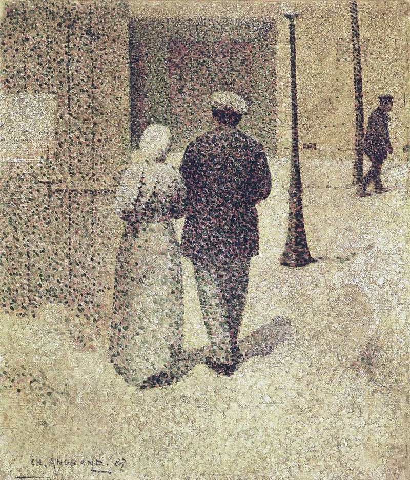 Couple in the street by Charles Angrand — Oil Painting Reproduction