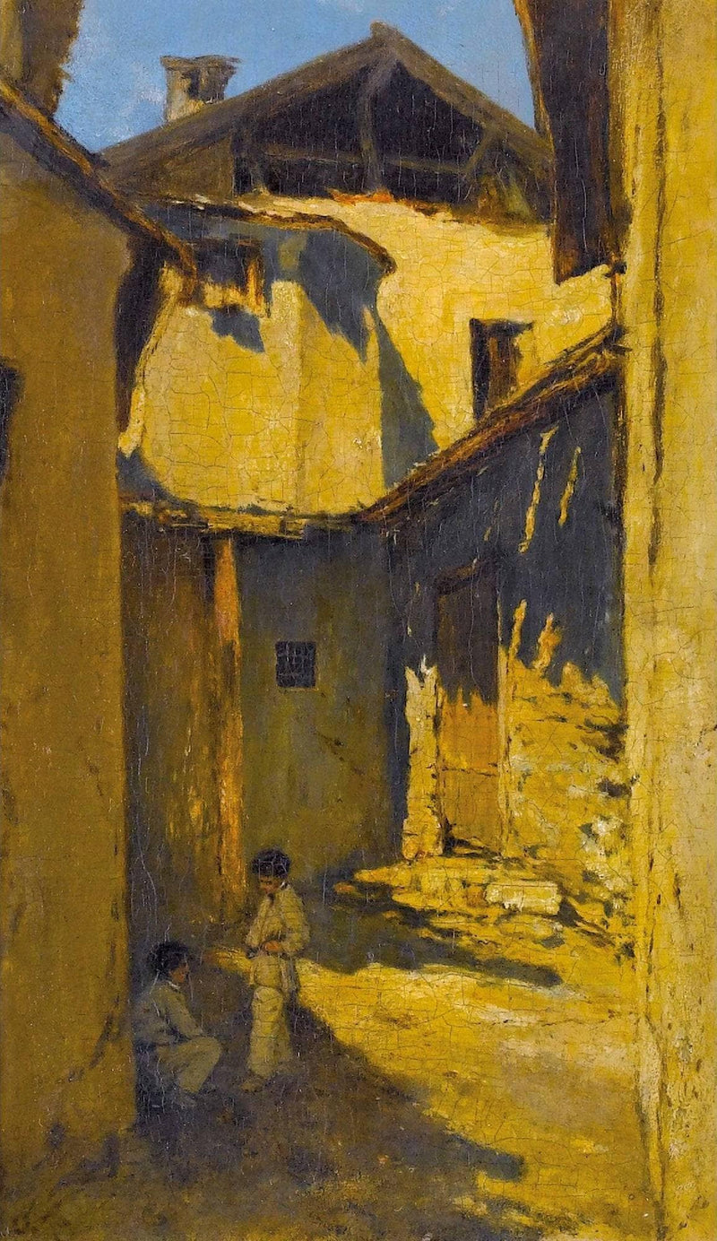 Courtyard in Venice by August von Pettenkofen — Oil Painting Reproduction