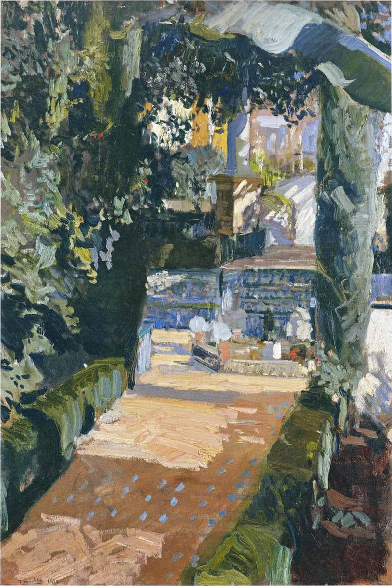 Courtyard by Joaquín Sorolla — Oil Painting Reproduction