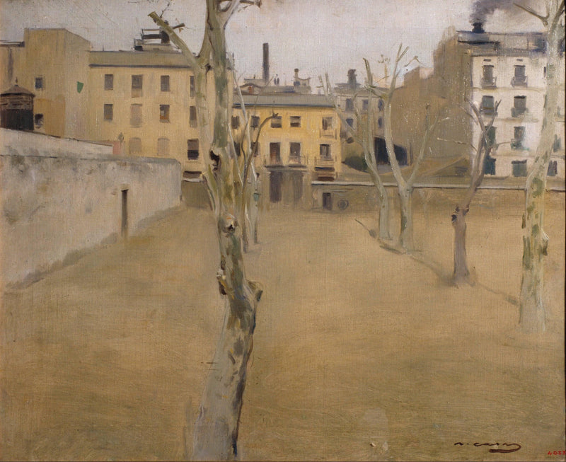 Courtyard of the Old Barcelona Prison (courtyard of the 'lambs') by Ramon Casas — Oil Painting Reproduction
